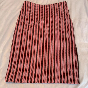 J CREW womens wool pencil skirt pink and brown knit  stripes size 6